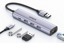 Bộ chia USB 2.0 ra 3 cổng USB 2.0 + Lan 100Mbps Ugreen 20900