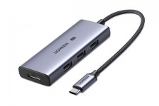 Thiết bị mở rộng 4 in 1 USB Type-C Thunderbolt 3 sang HDMI 8K@30Hz, x3 USB 3.0 Ugreen 50629
