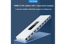 Bộ chia HDMI 2.0 1 vào 8 ra 4K  DTECH DT-7218