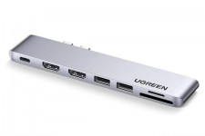 Hub USB 7 in 1 Type-C sang HDMI 4K, USB 3.0, SD/TF, sạc PD 100W cho MacBook Ugreen 80548